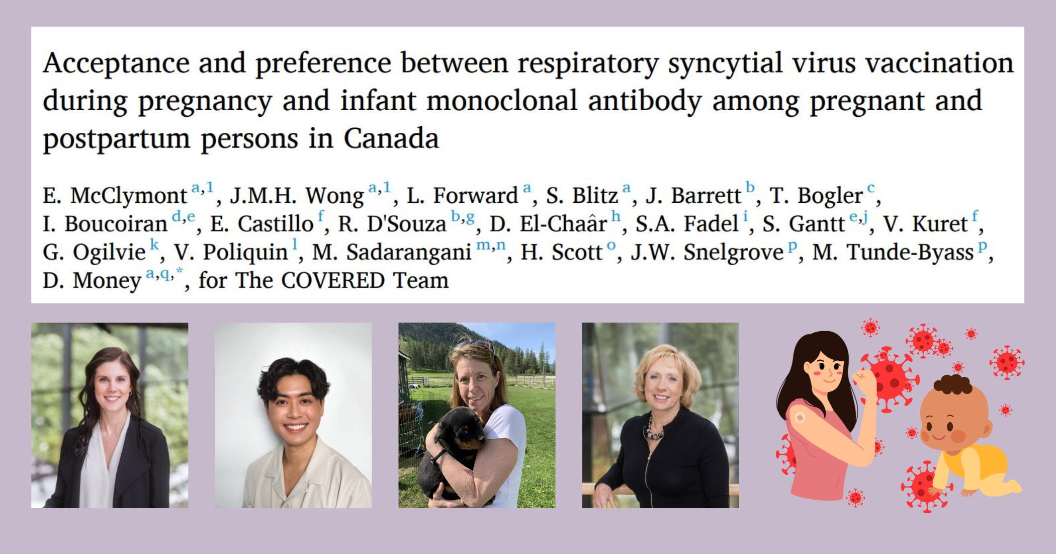 New Publication: “Acceptance and preference between respiratory syncytial virus vaccination during pregnancy and infant monoclonal antibody among pregnant and postpartum persons in Canada”